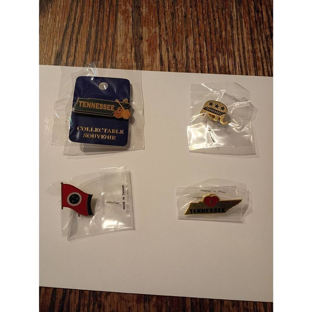 Tennessee State Pin Lot Enamel Hat Lapel Pins Souvenir Set 4pc NEW
